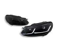 AJQBRMB Headlamps 2 Piece Car Light Headlamp For VW For Golf 6 Mk6 2009 2010 2011 2012 LED Projector Lens Headlight DRL Turn Signal Lamps High Beam Lamps Headlight(Smoke)