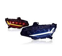 AJQBRMB Headlamps Car LED Lights Headlights Assembly For Civic 10th Gen 2016 2017 2018 2019 2020 2021 2022 Sedan Hatchback Head Lamps 5-Lens Dynamic DRL Headlight(Devil Eye-White)