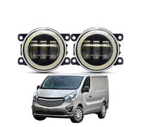 AJQBRMB Headlight 2 X 30W Car Angel Eye Fog Light Assembly For Opel For Vauxhall For Vivaro B 2015-2019 LED Fog Daytime Running Lamp DRL 6000LM 12V Front Lamp Assembly(White)