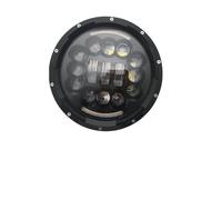 AJQBRMB Motorbike Spotlights 1pcs 7 Inch Motorcycle Headlamp H4 High Low Beam Light Lamp 7" LED Headlight Halo DRL Ring Amber Turn Signal Headlight(A black 90W)
