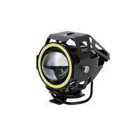 AJQBRMB Motorbike Spotlights Universal Motorcycle Headlight Fog Lights Super Bright Angel Eyes Additional Spotlights Moto Auxiliary U7 For Mini LED Driving Lamp Headlight(1 Pcs-Green)