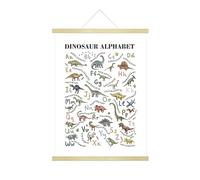 Ajqiomh Dinosaur Alphabet Poster - Educational Dino Wall Decor A to Z Dinosaur Names - Perfect for Kids Bedroom or Classroom, 16" x 22"
