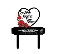 Ajqiomh Memorial Stakes Cemetery Decorations for Sister's Grave - Waterproof Metal Plaques - 9.8 x 12.2 Inch
