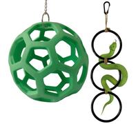Ajqxh Snake Enrichment Toys Ball,Jungle Gym Ball and Enrichment Rings for Small Ball Python Corn Snakes,Reptiles Climbing Toy,Snake Exploring&Climbing Accessories