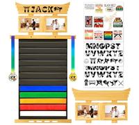 AJSIIPPVS 12 Felt Belts Karate Belt Display Rack with Sticker,Martial Arts Belts Display Holder with Dust Cover,2 Picture Frames,Taekwondo Belt Organizer for Adults