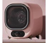 AJTECH® 0.8Kg Mini Portable Vented Tumble Dryer for Underwear Baby Clothes - Low Noise 4 Drying Programs Stainless Steel Tub - Tabletop Front Load Compact Electric Dryers - Kitchen Apartment RV - PINK