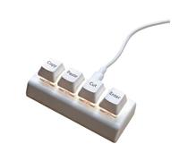 AJTUTUS 4 USB Corded Small Keyboard Cut Copy Select for Command Input for Workstations and Gaming Corded Small Keyboard Space Saving Fast Response Gaming