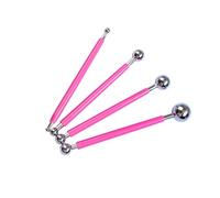 AJTUTUS 4Pcs Double Head Pottery Texturing Dotting Tool Multifunctional Clay Modelling Embossing Tool for Engraving Detailing Art Classroom Supplies