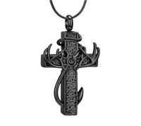 AJTUTUS Cremation Necklace with Secret Storage Compartment, Black