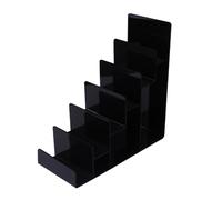 AJTUTUS Multilayer Wallet Storage Shelf with Sloped, Black SIXTH FLOOR | Space Saving Home Decoration, Accessories Organization, Handbag Purse Display Shelf, Clear Display for Home