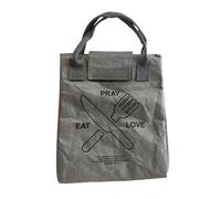 AJTUTUS Paper Lunch Bag Thicken Aluminum Foils Handbag, Gray FORK, Gray A