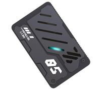 AJTUTUS Portable External Storage Drive with Dark Gray Aluminum, 1TB | Blue-Green Illuminated Accent, Dark Gray and Black Exterior, Portable Storage for Backup and File Transfers