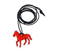 AJTUTUS Symbolic Horse Charm Necklace for Success Sturdy User Friendly Acrylic and Adjustable Leather Cord Sweater Chain Success Pendant