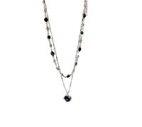 AJTUTUS Trendy Stackable Black Leather Cord Necklace with Alloy Heart Pendant for Sweet Cool Styles Versatile Black Rope Necklace with Alloy Heart Detail Great for Mixed Matching Outfits