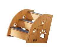 AJTUTUS Wooden Pet Steps Stairs with Nonslip Design for Cats, A | Ensuring Stability and for Small Dog and Cats Needing Assistance Reaching Elevating Area for Older Pet