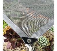 AJTXCSFOQL 55-65% Aluminum Shade Cloth 10m 3.5m 4m 9m 8m 6.5m 5m 2m Reflective Sun Shade Silver Tarp with Grommets, Privacy Screen Sunshades for Patio Garden Backyard Plant(2.5 x 7m)