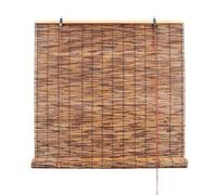 AJTXCSFOQL Bamboo Roller Blinds for Windows, Light Filtering Roll Up Shades for Indoor Outdoor Patio 60 85 90 120 135 150 160, Privacy Sun Shade UV Protection (Custom Sizes)(80 cm x 120 cm)