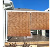 AJTXCSFOQL Custom Bamboo Blinds for Interior Windows, Windproof Bamboo Window Shades, Cordless Bamboo Roll Up Blinds for Outdoor Patio Decks Porches, Easy to Install(80 x 150 cm)