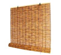 AJTXCSFOQL Natural Bamboo Shades for Windows, Easy to Install Bamboo Blinds Blackout 70% Breathable Roman Roller Blinds, Roll Up Blinds Cordless Indoor Outdoor Patio Privacy Screen(W142cm x H160cm)