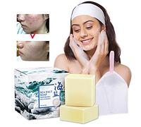 AJUMKER Sea Salt Soap Skin care Soap Handmade Goat Milk Cleaner Facial Repair Pimple Pores Removal Acne Treatment Moisturizing Face Care Soap