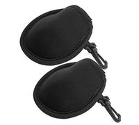 AJUNJIIL 2pcs Golf Round Ball Pouch Bag Portable Professional Holder Golfer Aid Tool with Hook (Black)