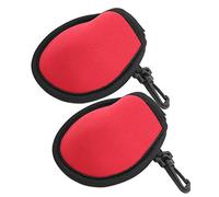 AJUNJIIL 2pcs Golf Round Ball Pouch Bag Portable Professional Holder Golfer Aid Tool with Hook (Red)