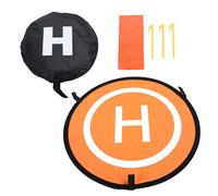 AJUNJIIL Double Sided RC Drones Landing Pad Portable Aircraft Launch Mat Compact Stable Reflective Nylon Orange Blue