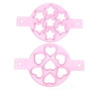 AJUNJIIL for Egg Ring, Pancake Maker, for Non-Stick Egg Cooker, 2Pcs Silicone Mold, Easy Flip Pan, DIY Kitchen Accessories