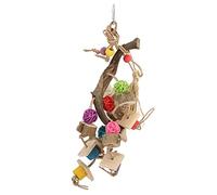 AJUNJIIL for Parrot Chewing, Climbing, Hanging Toys for African Grey, Macaws, Cockatoos, Large Parrots, Wood, Safe Play, Exercise Activity, Durable Foraging Fun