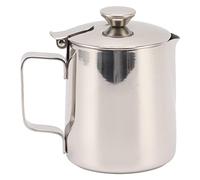 AJUNJIIL for Stainless Steel, for Cappuccino, Milk Frothing Pitcher, Coffee Foam Container with Lid (350ml)