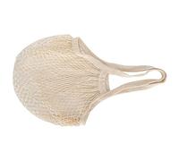 AJUNJIIL Portable Net Bag Fruit and Vegetable Storage Handbag Washable Cotton Supermarket Daily Shopping Net Bag Beige