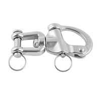 AJUNJIIL Quick Release Swivel Eye Snap Boat Shackle, for Marine Yacht Sailing, Stainless Steel, Heavy Duty, Corrosion Resistant, Easy to Use, Secure Connection, Durable Design (22 * 128mm)