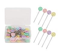 AJUNJIIL Sewing Pins, for Handmade Jewelry Components, 100Pcs Stitching Fixing Color Needles, for Household DIY Craft Projects (Button pin)