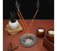 Ajuny Aluminium Incense Stick Holder Burner with Ash Catcher Flower Design