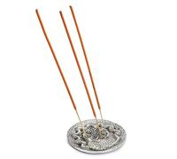 Ajuny Aluminum Round Incense Sticks Holder Burner with Ash Catcher Tibetan Style Incense Holder Meditation Accessories Spiritual Home Decor Fragrance Gifts