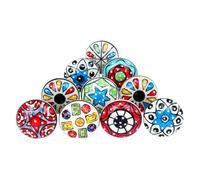 Ajuny Ceramic Knobs and Pulls for Dresser Drawers Kitchen Cabinets Bathroom Cupboards in Vibrant Colors Set of 10