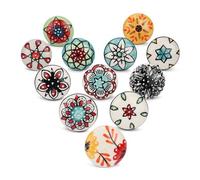 Ajuny Ceramic Knobs Hand Painted Dot Cupboard Drawer Door and Furniture Pulls for Kitchen Bathroom Dresser Decorative Handles Glossy Finishing Knob Multicolor, Set of 12