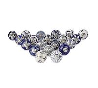 Ajuny Ceramic Knobs Set of 20 Blue and White, Hand Painted Cupboard Door Knobs and Drawer Pull Handles for Kitchen Cabinets, Bathroom Dresser Wardrobe Furniture