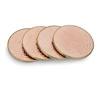 Ajuny Copper Color Coasters for Drinks - Round Shaped Coaster Holder For Tea Cups Coffee Mugs And Water Glasses, Tabletop Protection for Any Table Type, 4 Inch diameter, Set of 4