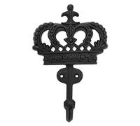 Ajuny Decorative Wrought Iron Black Wall Hanging Key Hook Holder - Crown Design Hangers Wall Key Rack for Car Keys, Handbags, Towel, Entryway, Mudroom, Kitchen Home Decor Gifts