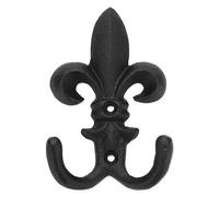 Ajuny Decorative Wrought Iron Black Wall Hanging Key Hook Holder Hangers for Wall Key Rack with 2 Hooks for Car Keys, Handbags, Towel, Entryway, Mudroom, Kitchen Home Decor Gifts