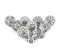 Ajuny Etched White Ceramic Knobs Set of 10, Hand Painted Antique Floral Cupboard Door Knobs and Drawer Pull Handles for Kitchen Cabinets, Dresser, Wardrobe Furniture