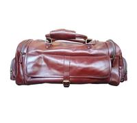Ajuny Full Grain Leather Holdall Bag Large Capacity Duffel for Men Women