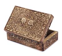 Ajuny Hand Carved Wooden Decorative Box with Tree of Life Carvings, Natural - Versatile Jewellery Storage, Jewellery Holder or Watch Box, Ideal Gift