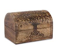 Ajuny Handcrafted Decorative Jewellery Storage Box With Tree Of Life Carvings Natural Multipurpose Use As Jewelry Storage Keepsake Box Organizer Great For Gifts
