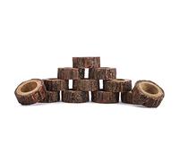 Ajuny Handcrafted Wooden Bark Napkin Ring Holder Everyday Use Decorative 1.5 Inch - Perfect for Table Decor, Dinner Wedding Dining Parties Tabletop, Table Decoration Set of 12