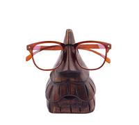 Ajuny Handcrafted Wooden Eyeglass Spectacle Holder - Handmade Buddha Design Eyewear Wood Display Stand, Specs Sunglasses Goggles Stand Organizer for Office Desk Home Decor Gifts