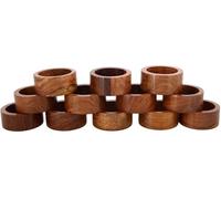 Ajuny Handcrafted Wooden Round Napkin Ring Sleek Plain Decorative 1.5 inch Napkin Holders for Table Décor Dinner Wedding Party Dining Parties Table Decoration Set of 12