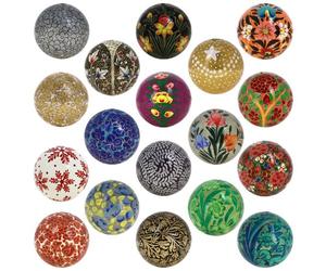 Ajuny Handmade Paper Mache Balls for Xmas Tree, Decorative Hanging Ornaments for Home Party Wedding Christmas Decoration Gifts Set of 18