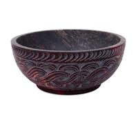 Ajuny Handmade Soapstone Scrying and Smudge Bowl - Handcarved Pot Pourri Ritual Bowls Kitchen Table Decor Gift (5" x 5" x 2")